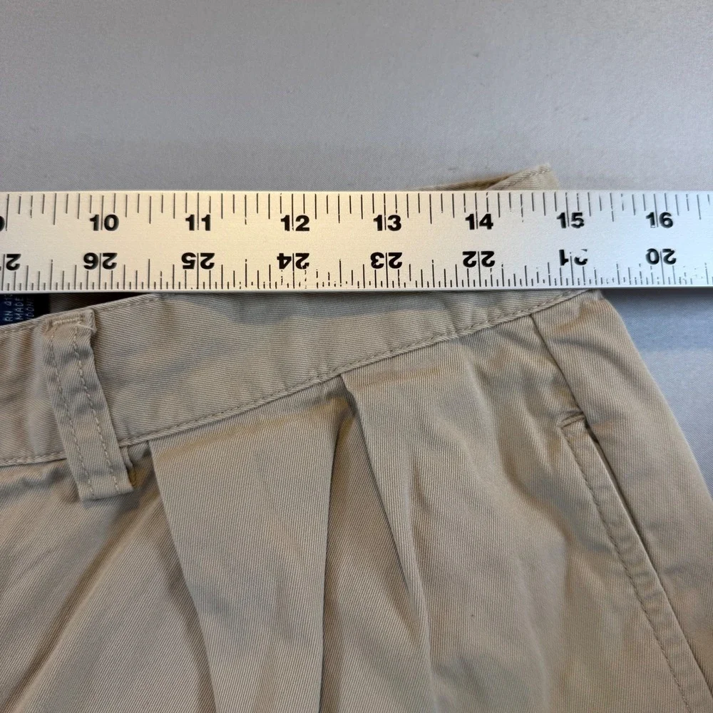 Polo Ralph Lauren Andrew Short Mens 33 Tan Khaki Pleated Cotton Chino Shorts